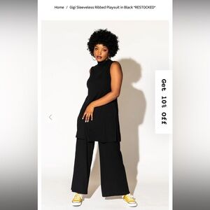 Dressed in LALA Black Sleeveless Ribbed top